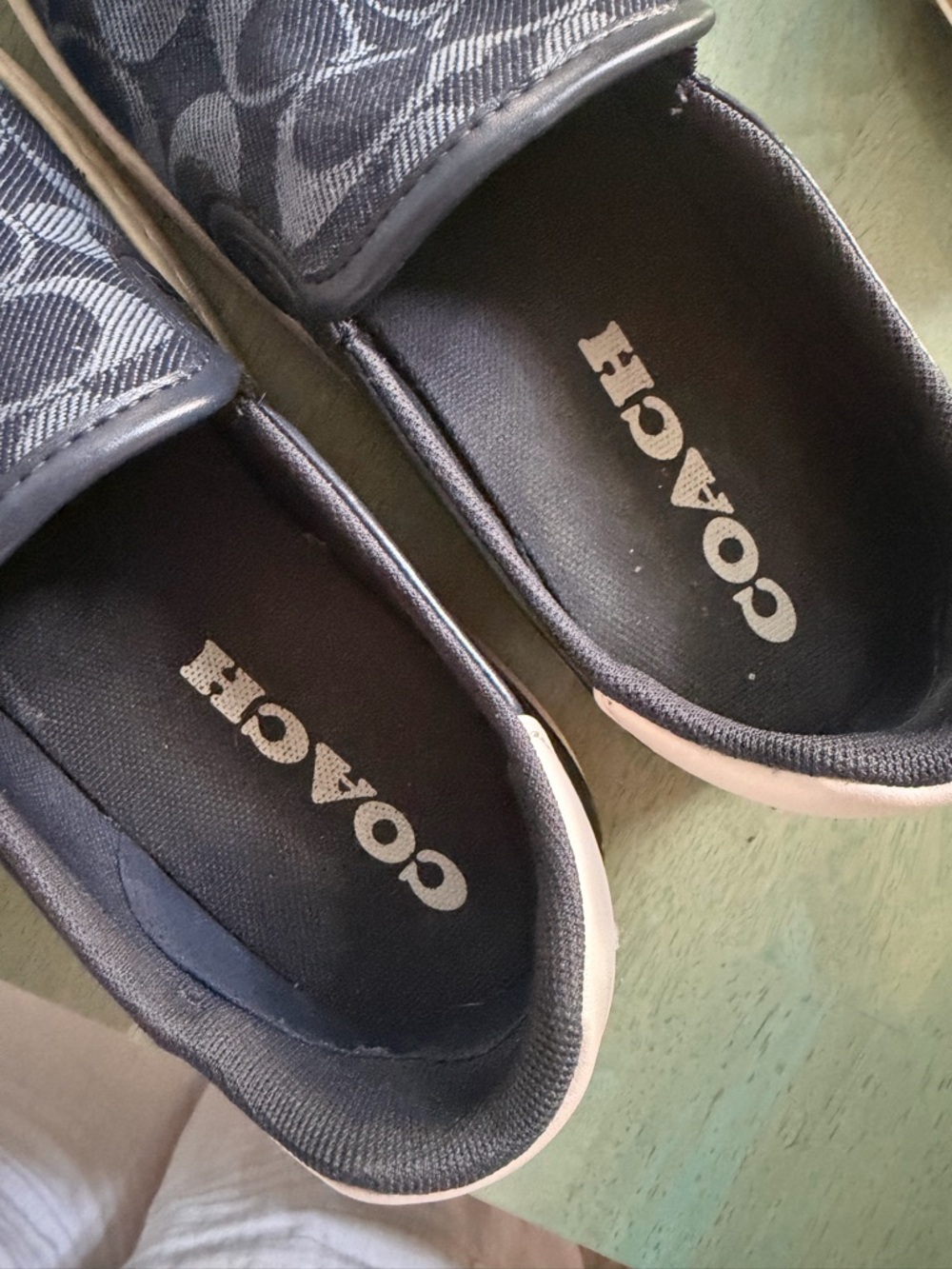 Coach Men's Navy Signature Slip-On Loafers - Picture 4 of 5